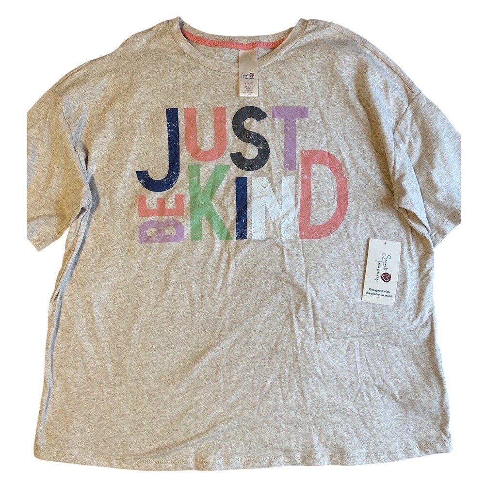 Secret Treasures Shirt Womens‎ Size Medium "Just Be Kind" Oversized T-Shirt Tee